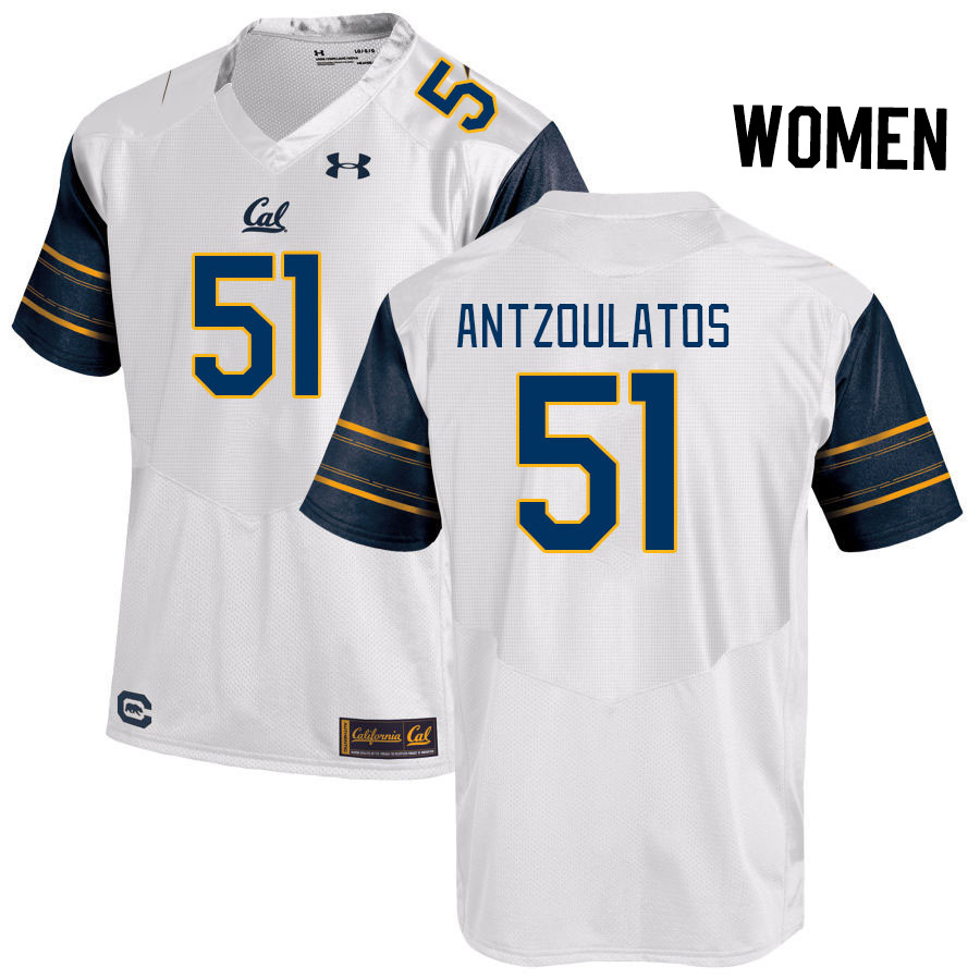 Women #51 Blake Antzoulatos California Golden Bears College Football Jerseys Stitched Sale-White
